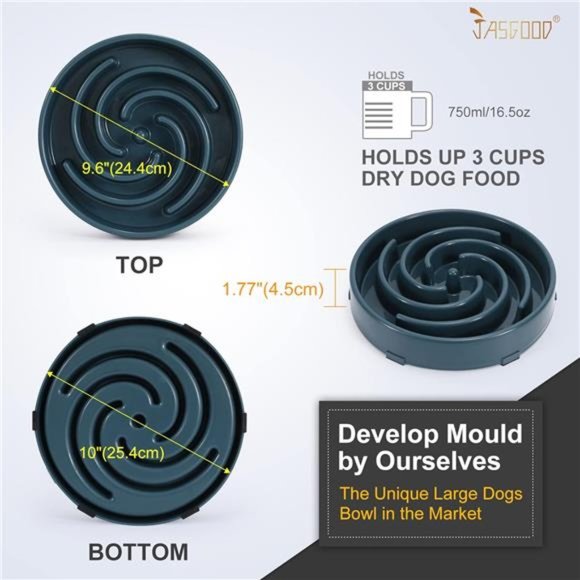 Slow Feeder Dogs Bowl for Large Dogs,Anti-Gulping Pet Slower Food Feeding Bowls - Picture 6 of 6